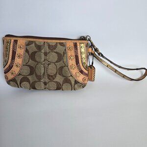 Coach Soho Signature Studded Canvas & Leather Wristlet